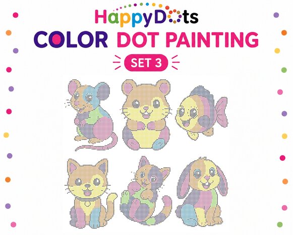 HappyDots Color DOT Painting set Pets A4