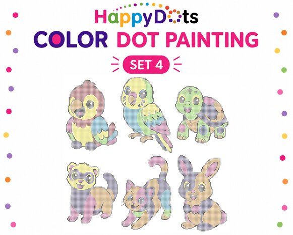 HappyDots Color DOT Painting set Pets A4