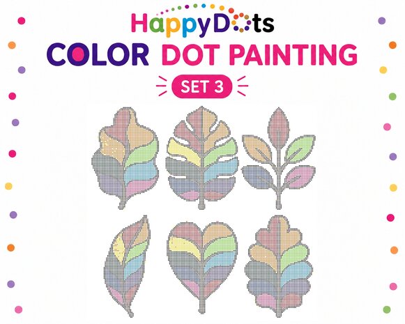 HappyDots Color DOT Painting set Kleurrijke bladeren A4 