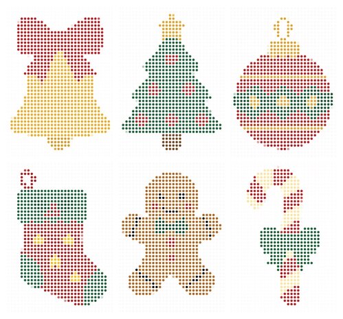 HappyDots Color DOT Painting Kerstkaarten set 001 A6