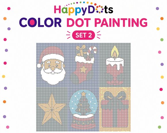 HappyDots Color DOT Painting set Kerst A4