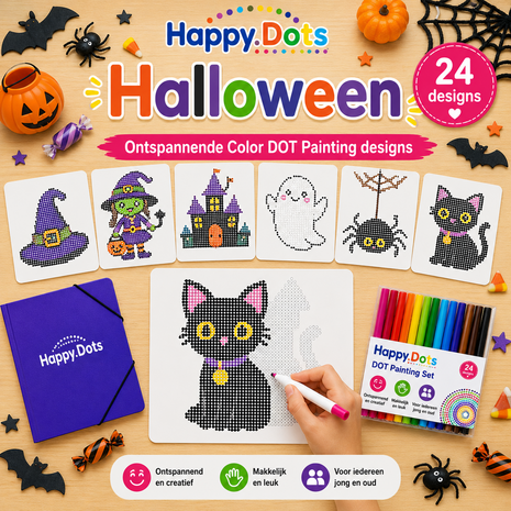 HappyDots Color DOT Painting set Halloween A4