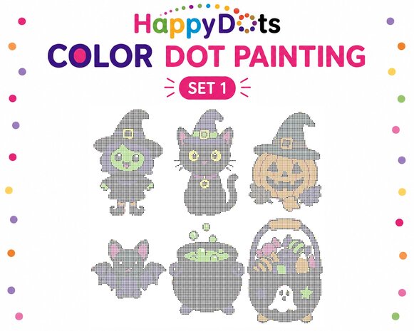 HappyDots Color DOT Painting set Halloween A4