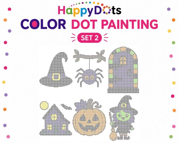 HappyDots Color DOT Painting set Halloween A4