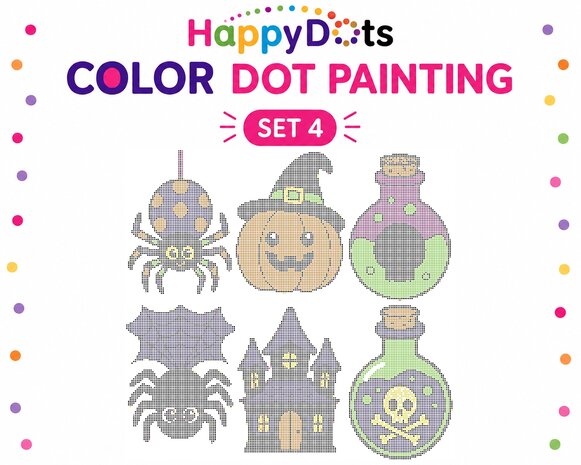 HappyDots Color DOT Painting set Halloween A4