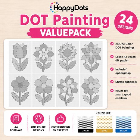 HappyDots DOT Painting Valuepack Bloemen (24 stuks)