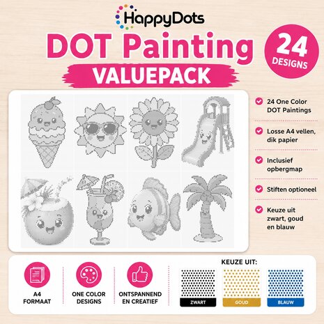 HappyDots DOT Painting Valuepack Zomer (24 stuks)