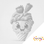 DOT Painting Aardbei ijsje