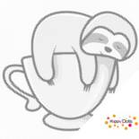 DOT Painting Luiaard op kopje