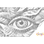 DOT Painting Auge zwischen den Blättern