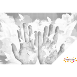 DOT Painting Hände für den Frieden