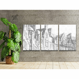 DOT Painting 3 Teil Häuser in Edinburgh