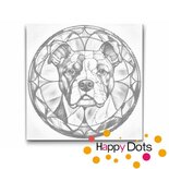 DOT Painting Hund - Amerikanischer Staffordshire Terrier