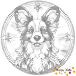 DOT Painting Hund - Schmetterlingshund / Papillon