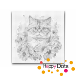 DOT Painting Kat met zonnebloemen - Exotisch Korthaar