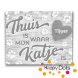 DOT Painting Gepersonaliseerd Kat (ten) Bordje 002