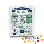 Schilderen op nummer Gepersonaliseerd Geboortebord Groen Blauw