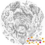 DOT Painting Hond in hart - Schnauzer