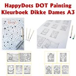 DOT Painting Coloring Book Large Chubby Ladies A3 (30x40cm)