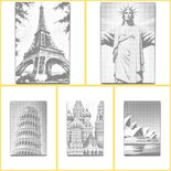 DOT Painting Malbuch Berühmte Gebäude