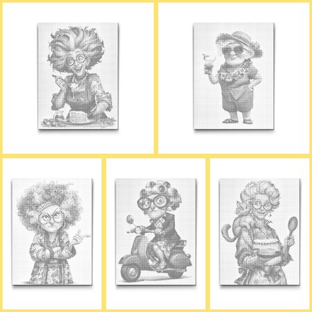 Livre de coloriage DOT Painting Big Crazy Grandmas A3 (30x40cm)