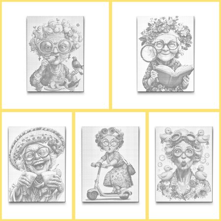 Livre de coloriage DOT Painting Big Crazy Grandmas A3 (30x40cm)