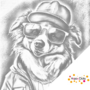 DOT Painting Collie with sunglasses