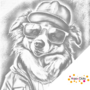 DOT Painting Collie avec lunettes de soleil