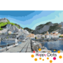 Schilderen op nummer Amalfi haven Italië
