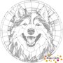 DOT Painting Hond - Alaska Malamute