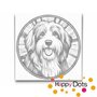 DOT Painting Hond - Bearded Collie